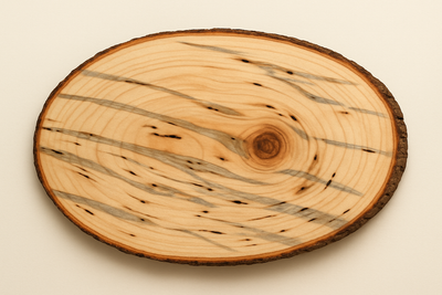 a wooden oval slice of Ambrosia Maple