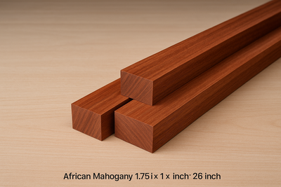 African Mahogany size 1.75 inches X 1 inch X 26 inches long, make a pyramid stack using 3 cutting board blanks