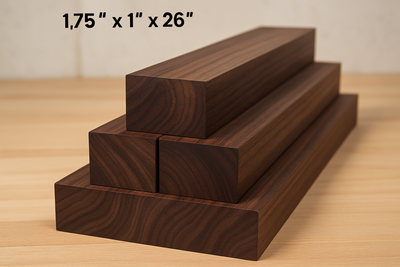 american black walnut size 1.75 inches X 1 inch X 26 inches long, make a pyramid stack using 3 cutting board blanks
