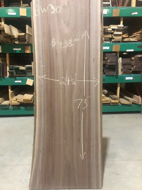 Walnut Live Edge Slab BW30